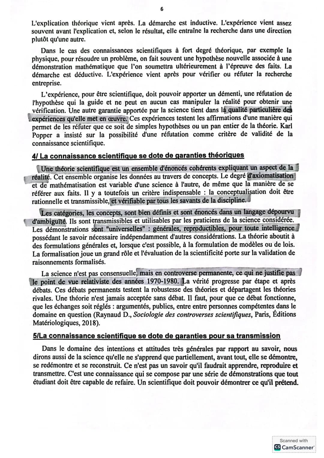 CHAPITRE: LA SCIENCE
I Introduction
D'innombrables tentatives ont été faites pour définir la science. Compte tenu des
circonstances contempo