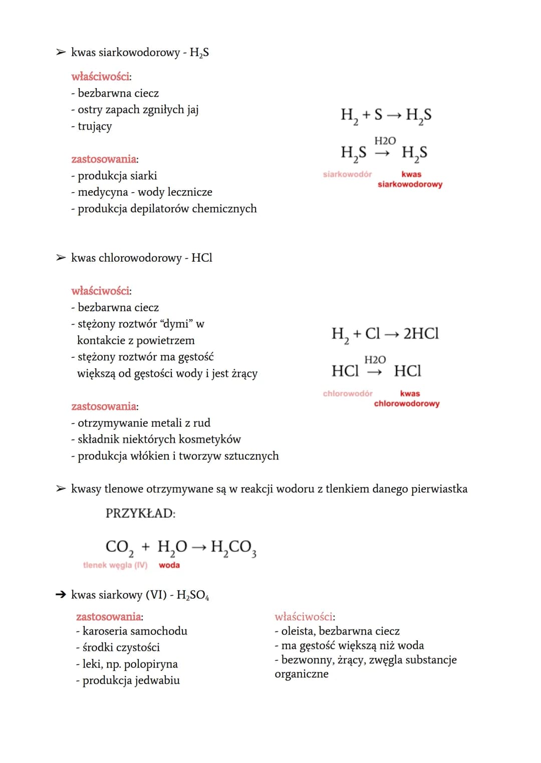 # CHEMIA
KWASY
Czym są kwasy?
Kwas to związek chemiczny zbudowany z atomów wodoru i reszty kwasowej.
Wzór ogólny kwasów:
I m
$H_m R$
H
