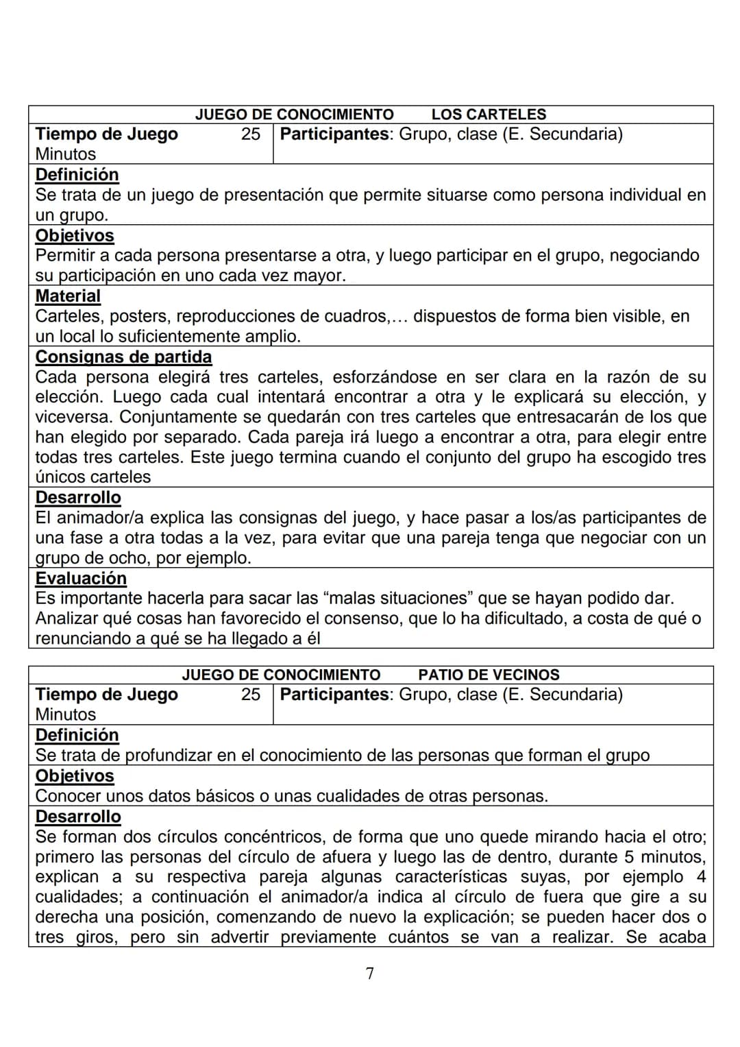 11. TIPOS Y CLASES DE JUEGOS. EXPLICACIONES PRÁCTICAS.
Seguidamente y antes de pasar a enumerar los juegos que hemos
considerado como funda