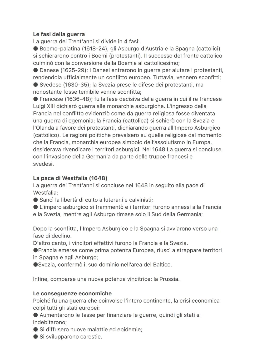 # La guerra dei Trent'anni (1618-1648)
La guerra dei Trent'anni fu un conflitto inizialmente religioso e
successivamente politico tra le pr
