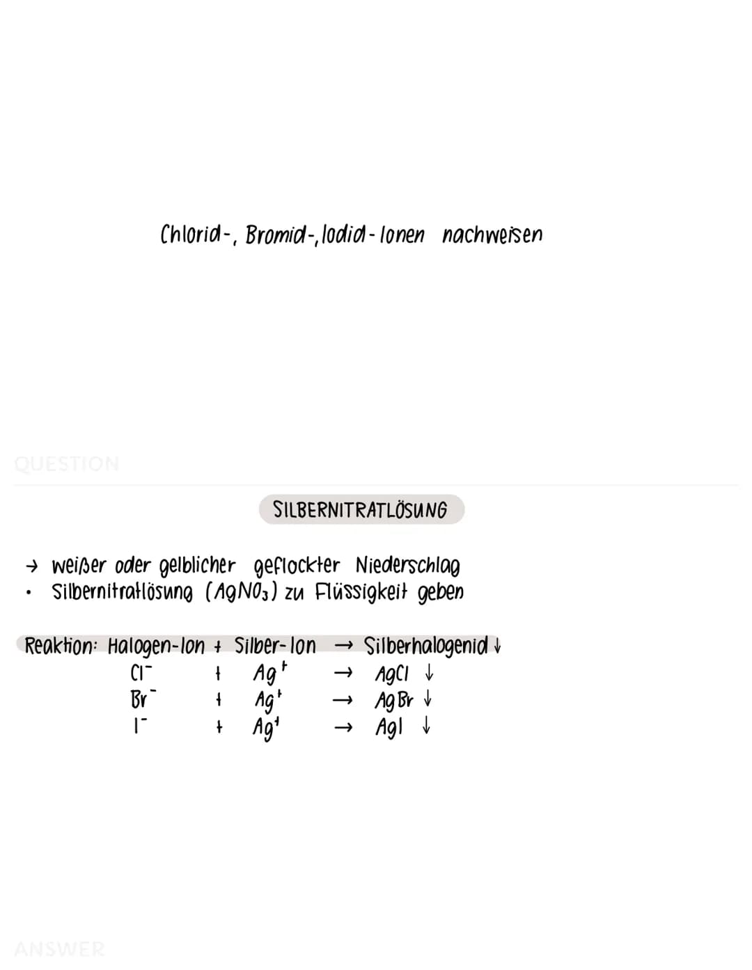 QUESTION
Sauerstoff-Nachweis
GLIMMSPAHNPROBE
→ aufleuchten oder aufflammen
- ein glimmender Holzspahn wird in entstandenes Gas gehalten
