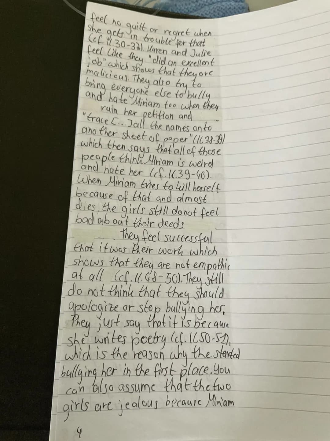 caught in a nightmare. One day, 2
everything was fine, the next
day I found the note in my
locker and suddenly everything 2
changed. Everyon