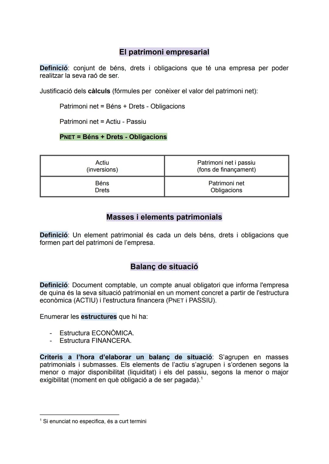 # El patrimoni empresarial
Definició: conjunt de béns, drets i obligacions que té una empresa per poder
realitzar la seva raó de ser.
Just