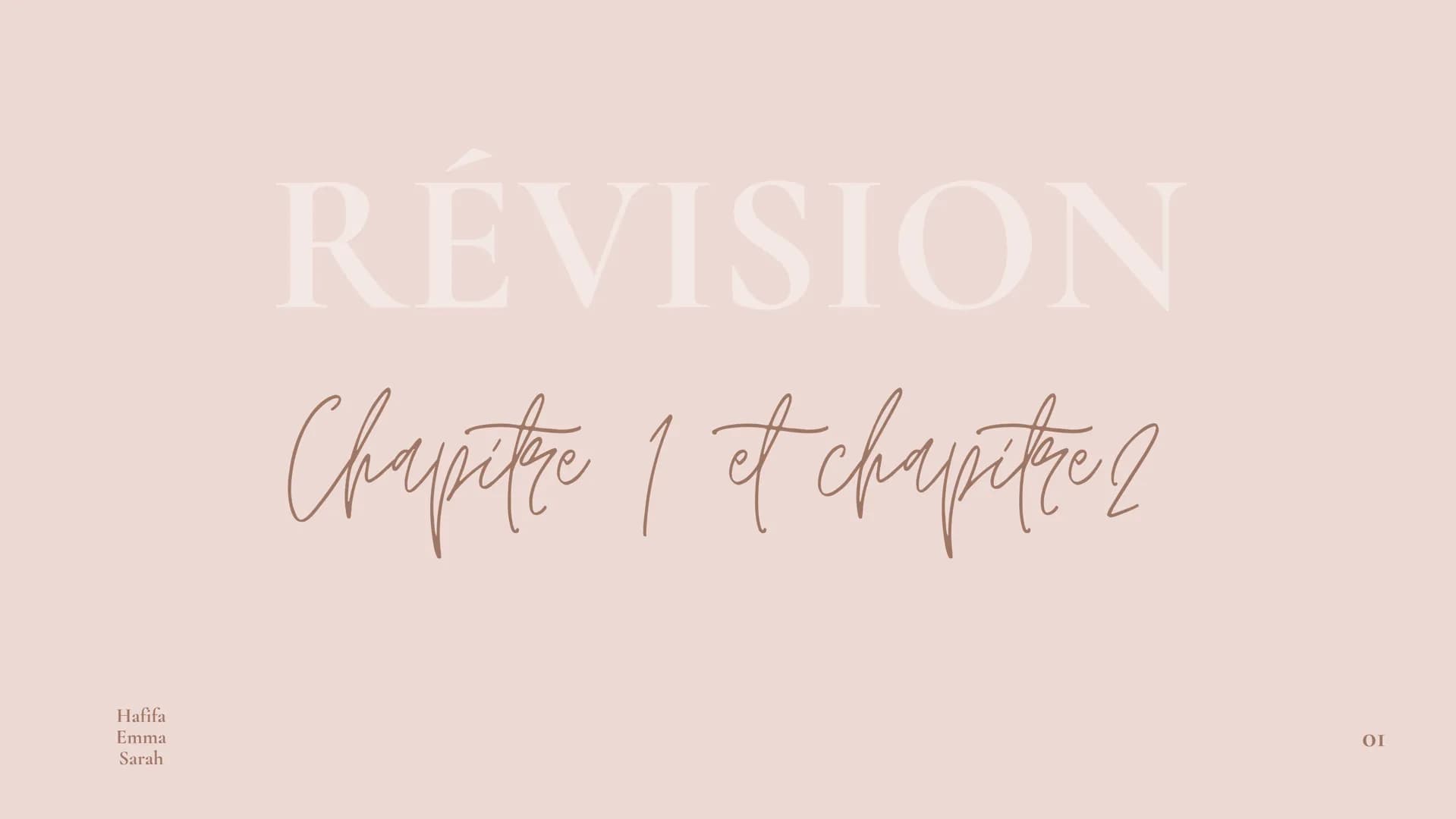 # RÉVISION
Chapitre 1 et chapitre 2
Hafifa
Emma
Sarah
01 # SOMMAIRE
## Chapitre I
Partie A: L'origines de la santé publique en France..