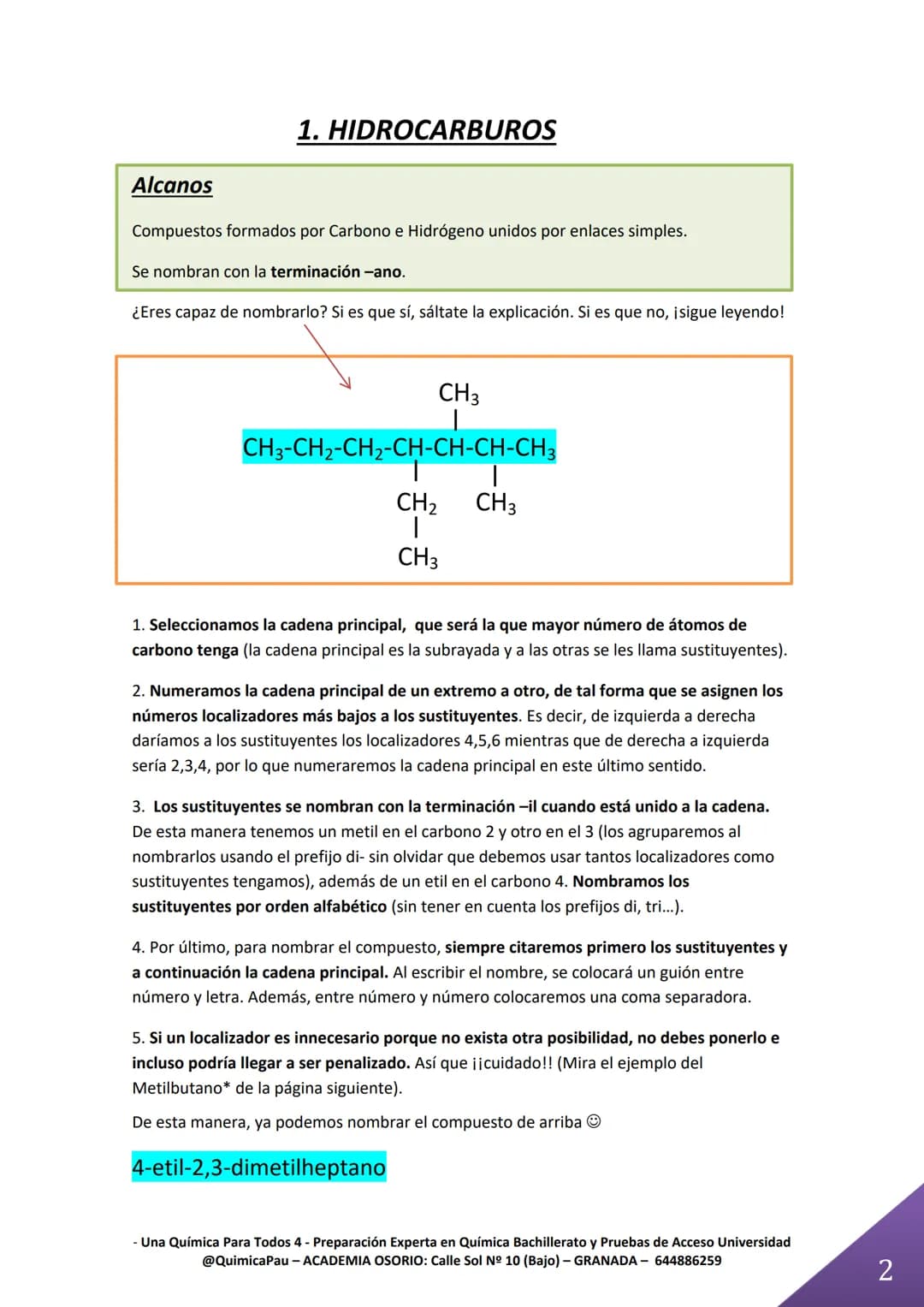 Videos en You Tube: Academia Osorio
@quimicapau: Un langostino es... ¿ Una langosta con triple enlace?
# TEMA 2. FORMULACIÓN ORGÁNICA
¿Có
