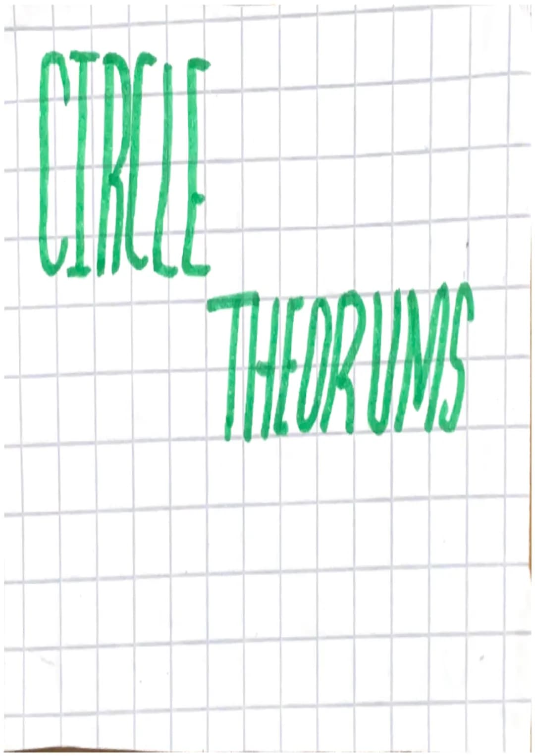 # CIRCLE
THEORUMS 2x
Y-double
The angle at the centre of a
circle is twice the angle at the
Circumference when boen
subtended by the same