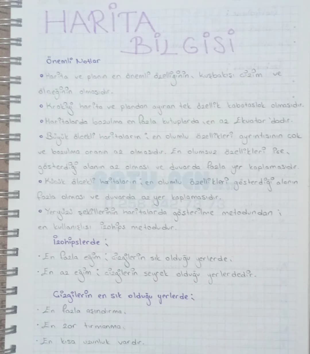# HARITA
BİLGİSİ
Önemli Notlar
• Harita ve planın en önemli özelliğinin, kuşbakışı çizim
ve
ölçeğinin olmasıdır.
• Krokiyi harita ve plan