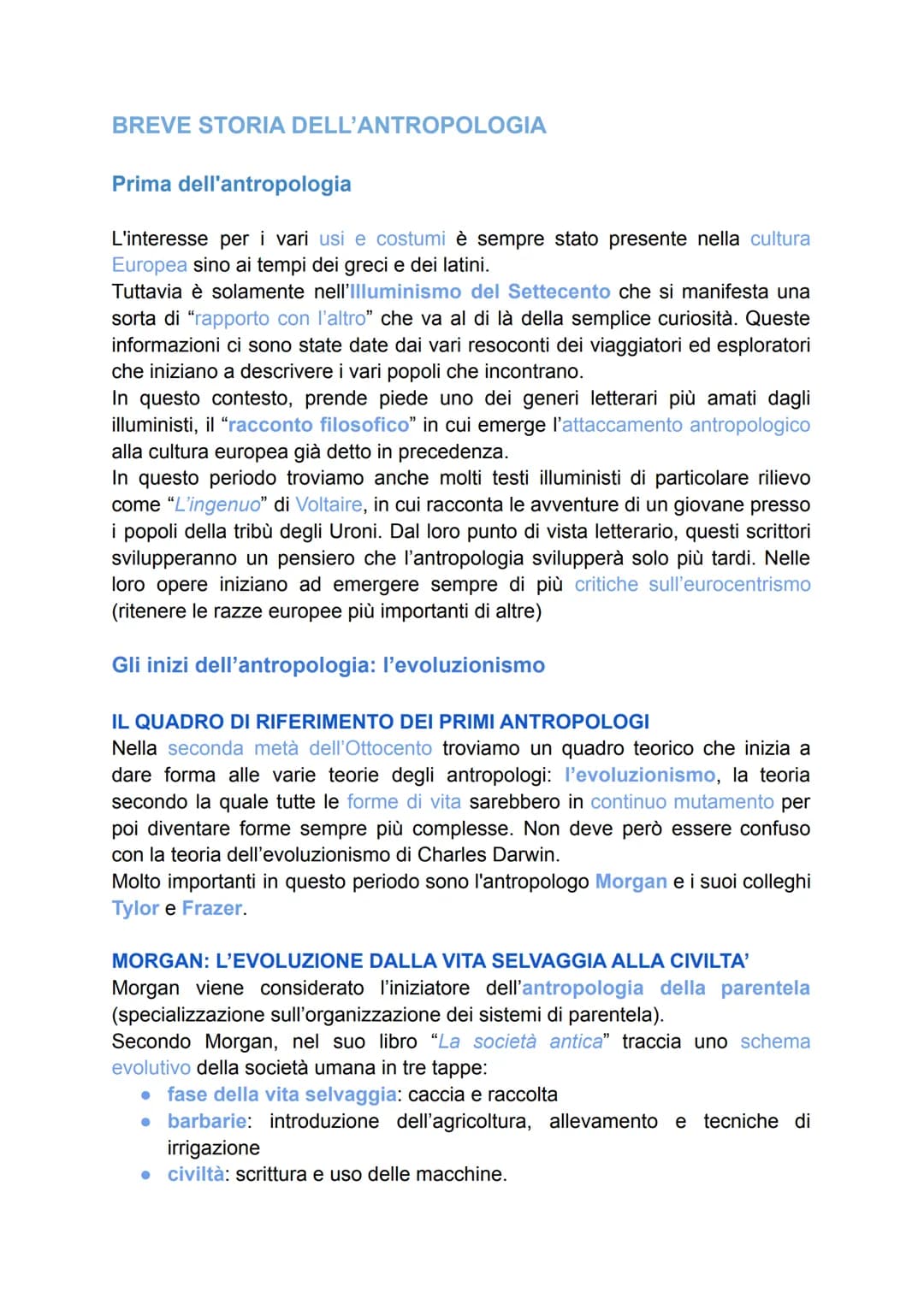 # BREVE STORIA DELL'ANTROPOLOGIA
Prima dell'antropologia
L'interesse per i vari usi e costumi è sempre stato presente nella cultura
Europe