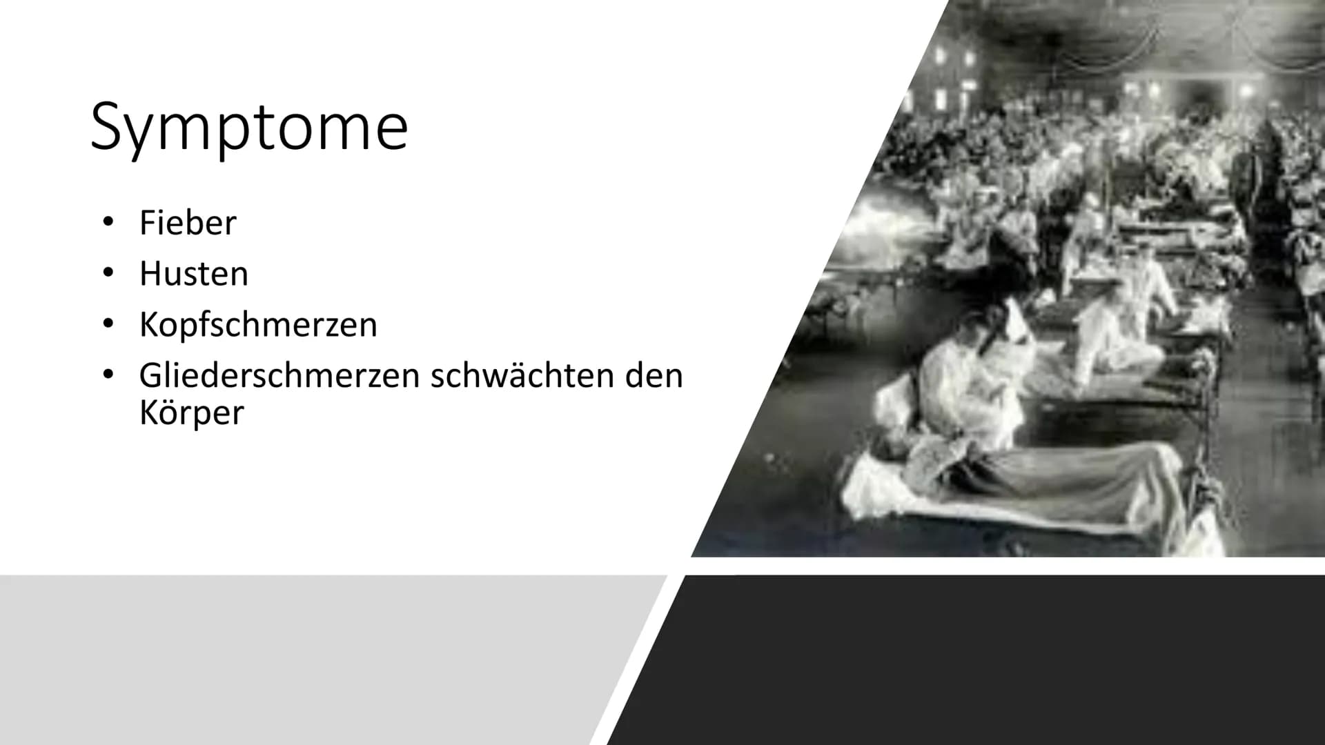 # Die spanische Grippe Inhaltsverzeichnis
Besonderheit der Grippe
3
Symptome
4
Ausbruch
5
Maßnahmen
6
Folgen weltweit
8
Aufbau des Erregers