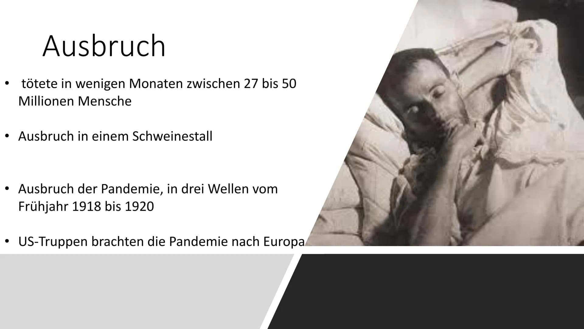 # Die spanische Grippe Inhaltsverzeichnis
Besonderheit der Grippe
3
Symptome
4
Ausbruch
5
Maßnahmen
6
Folgen weltweit
8
Aufbau des Erregers