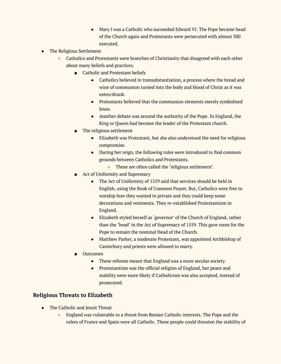 # History GCSE
# Elizabethan England
Notes
Elizabeth's Court and Parliament
Elizabeth I and her Court
Elizabeth's Accession
* The Sit