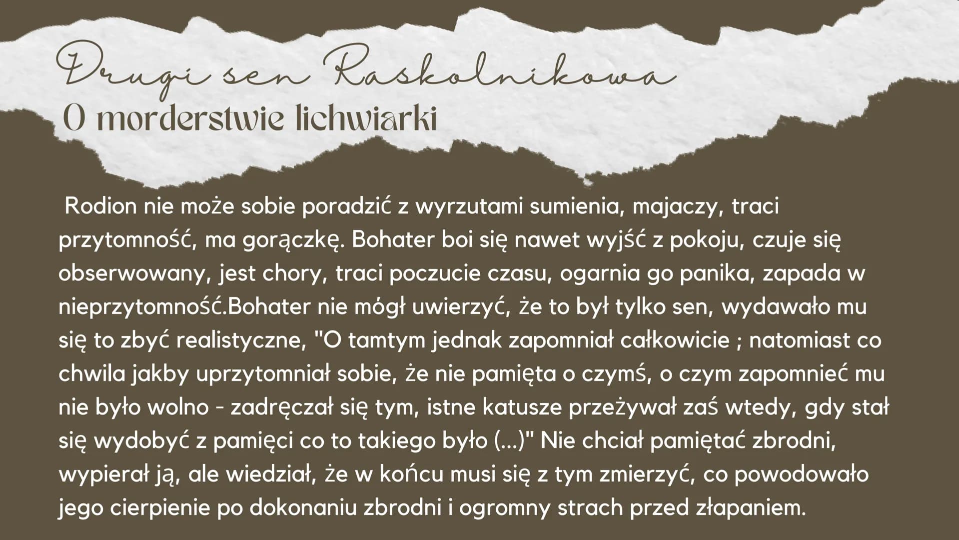 <h2>Znaczenie snów</h2>
<p>Sny odgrywają ważną rolę w literaturze, ponieważ ukazują wewnętrzne przeżycia bohaterów oraz ich stan psychiczny