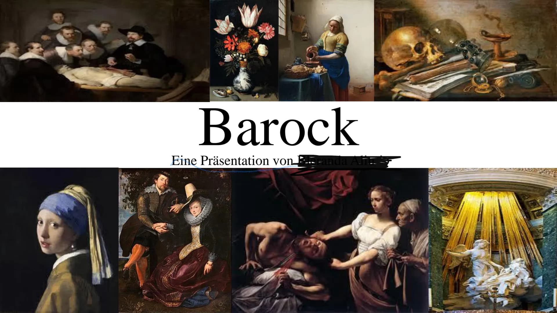 # Barock
Eine Präsentation von Elissanda Ahti # Gliederung
* Definition der Renaissance und Allgemeines
* Kennzeichen
* Zeitraum
*