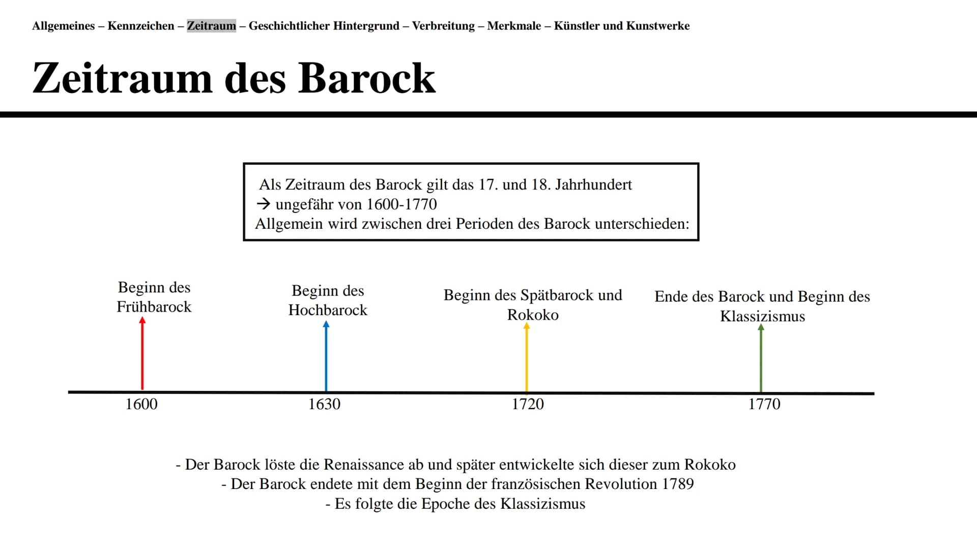 # Barock
Eine Präsentation von Elissanda Ahti # Gliederung
* Definition der Renaissance und Allgemeines
* Kennzeichen
* Zeitraum
*