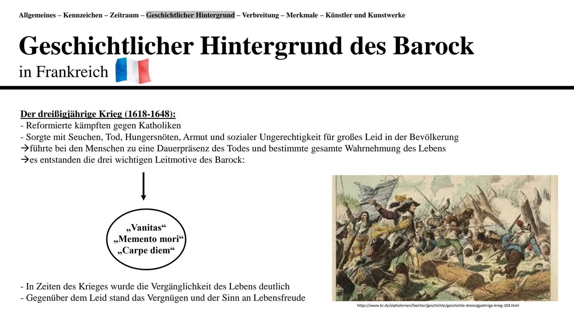 # Barock
Eine Präsentation von Elissanda Ahti # Gliederung
* Definition der Renaissance und Allgemeines
* Kennzeichen
* Zeitraum
*