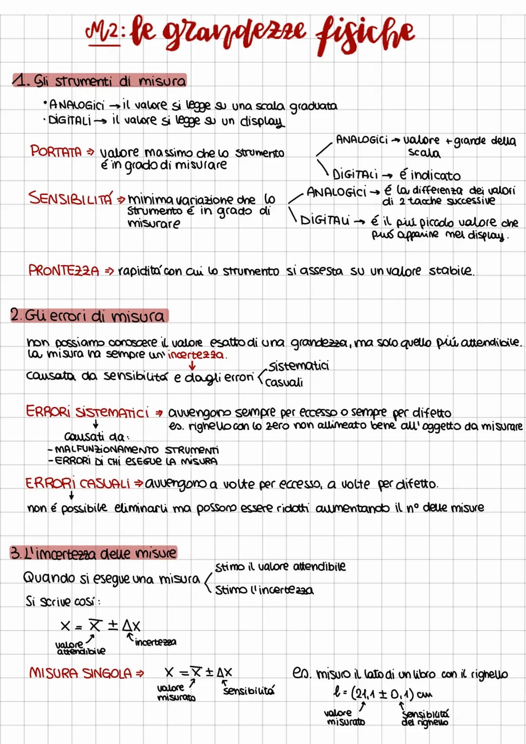 # M2: le grandezze fisiche
1. Gli strumenti di misura
* ANALOGICI il valore si legge su una scala graduata
* DIGITALI il valore si leg