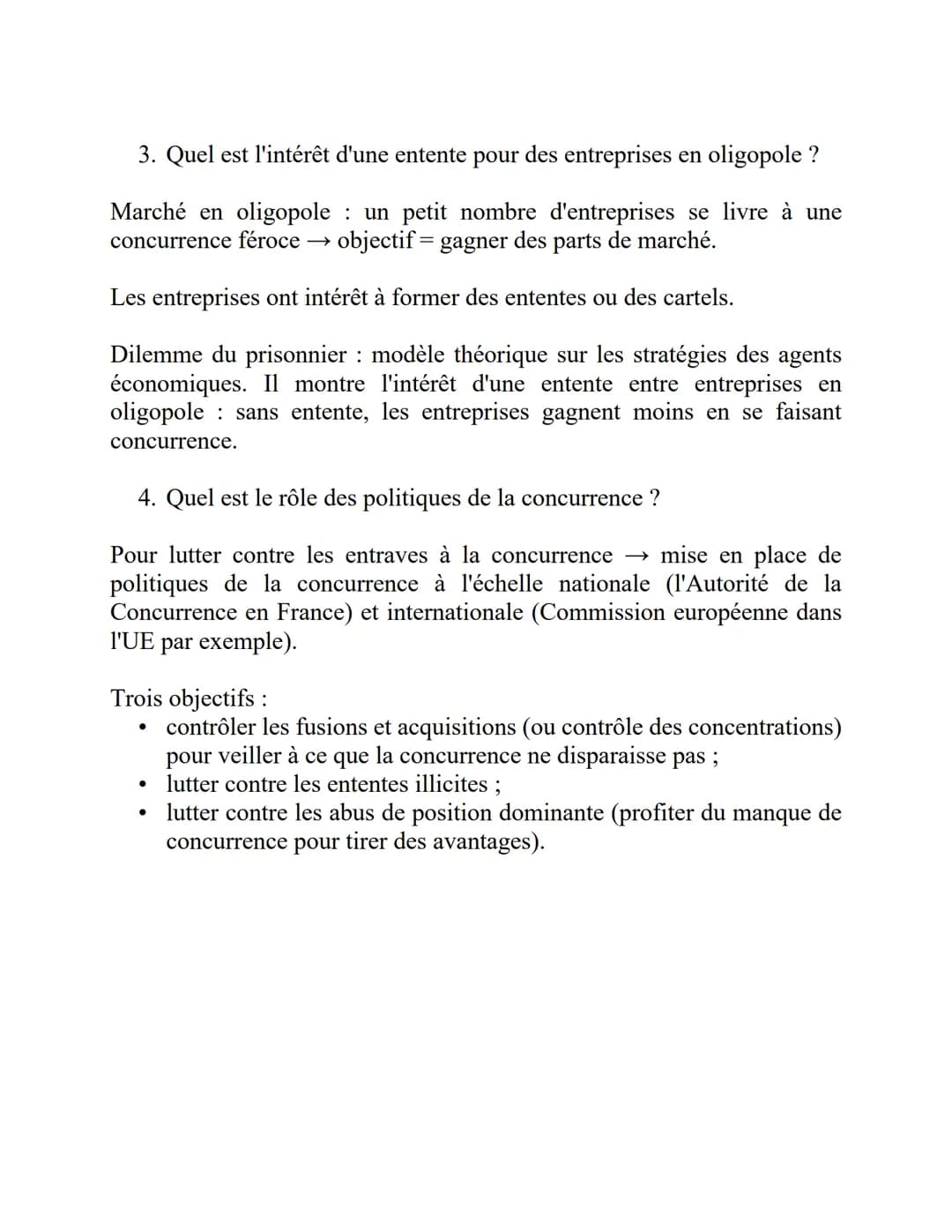 Comment les marchés imparfaitement concurrentiels fonctionnent-ils ?
1. Quelles sont les sources d'un pouvoir de marché?
Les agents: peuve