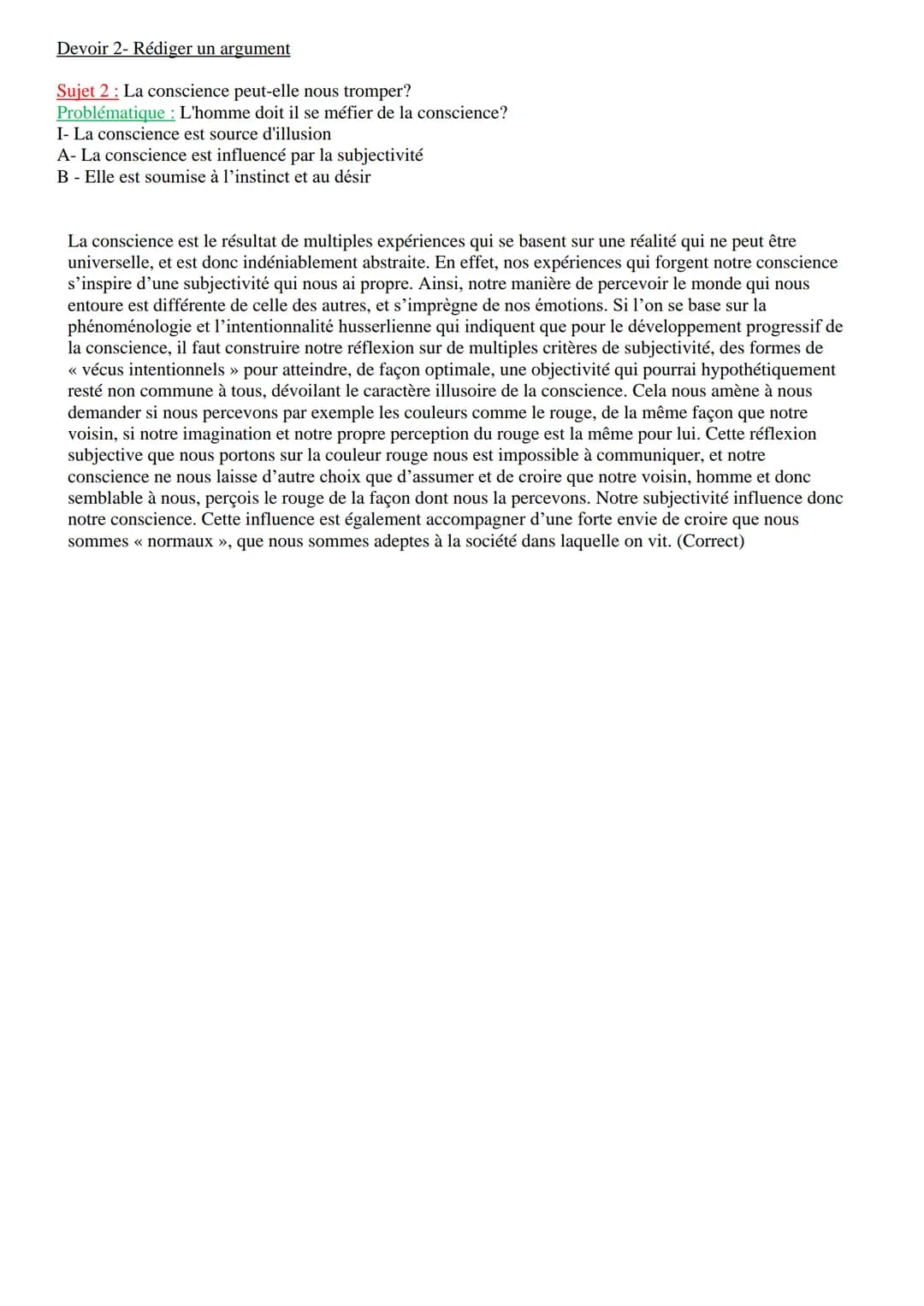 Introduction:
Notion I-La conscience
Étymologie du mot conscience: du latin « cum scientia > = accompagné de savoir
Définition de la consc