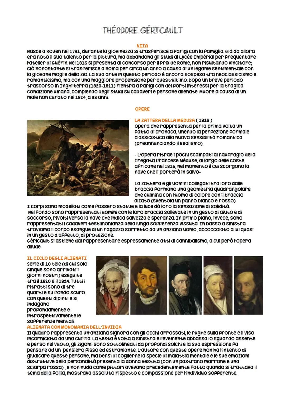 # THÉODORE GÉRICAULT
## VITA
Nasce a Rouen nel 1791, durante la giovinezza si trasferisce a Parigi con la famiglia. Già da allora
era noto