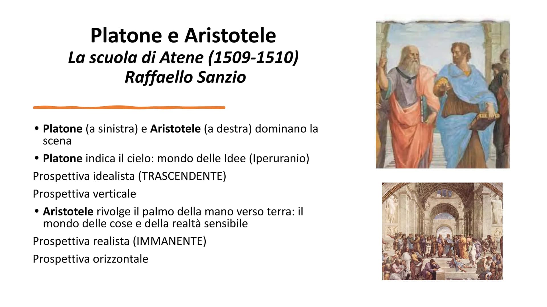 # Aristotele
«Tutti gli uomini per natura desiderano conoscere»
METAFISICA # Platone e Aristotele
La scuola di Atene (1509-1510)
Raffael