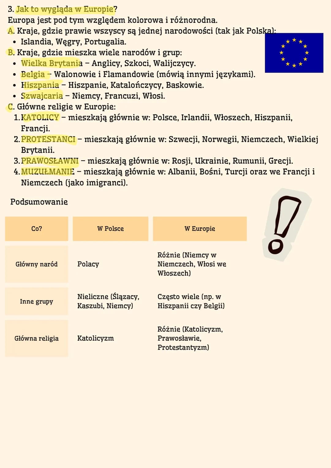# Narody, grupy etniczne i religie
1. Co to jest? - Proste wyjaśnienie
* Naród - to duża grupa ludzi, którzy:
* Mówią tym samym j