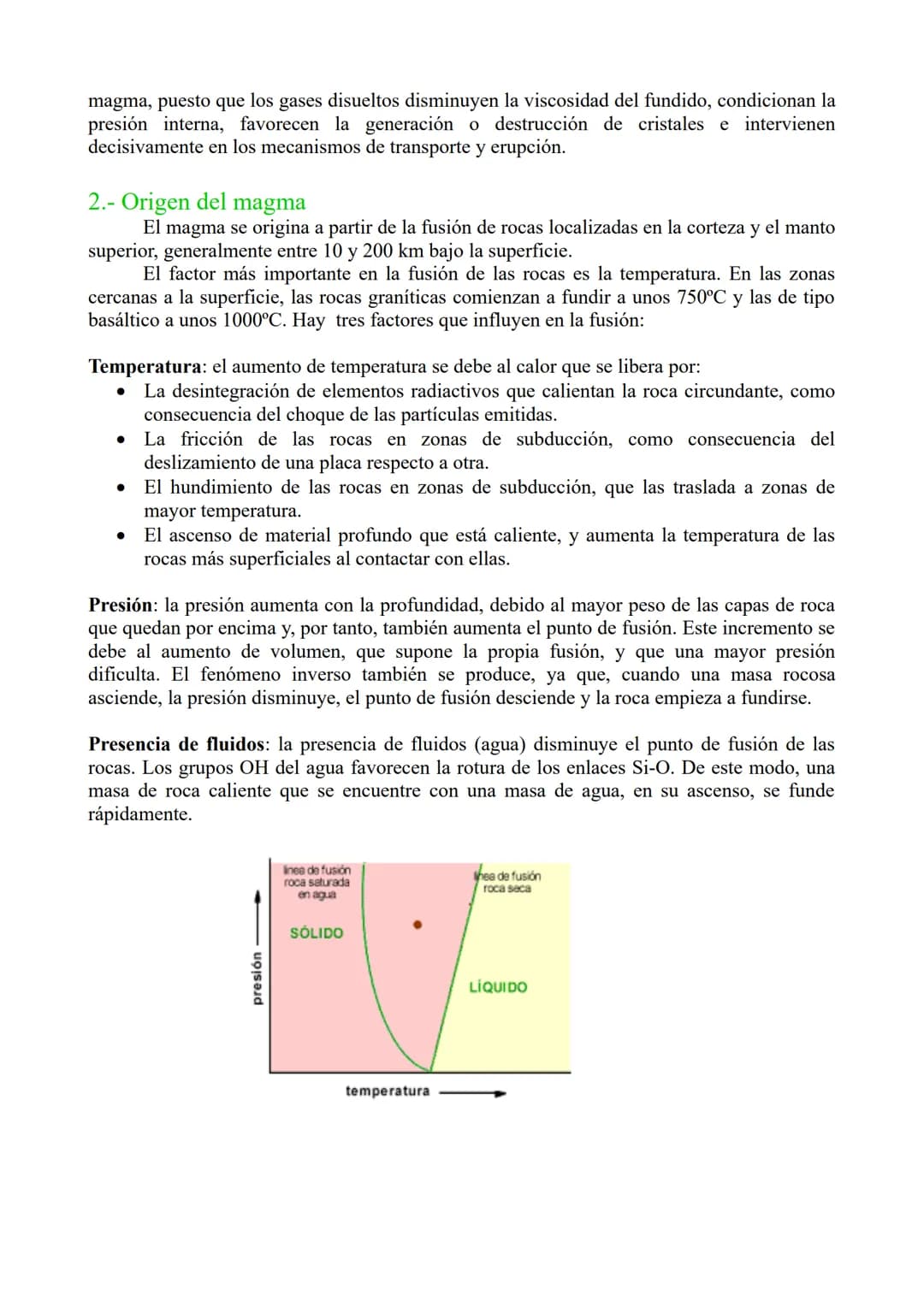 # TEMA 4. Magmatismo y rocas magmáticas.
1.- Definición, composición y propiedades generales del magma.
2.- Origen del magma
3.- Tipos de m