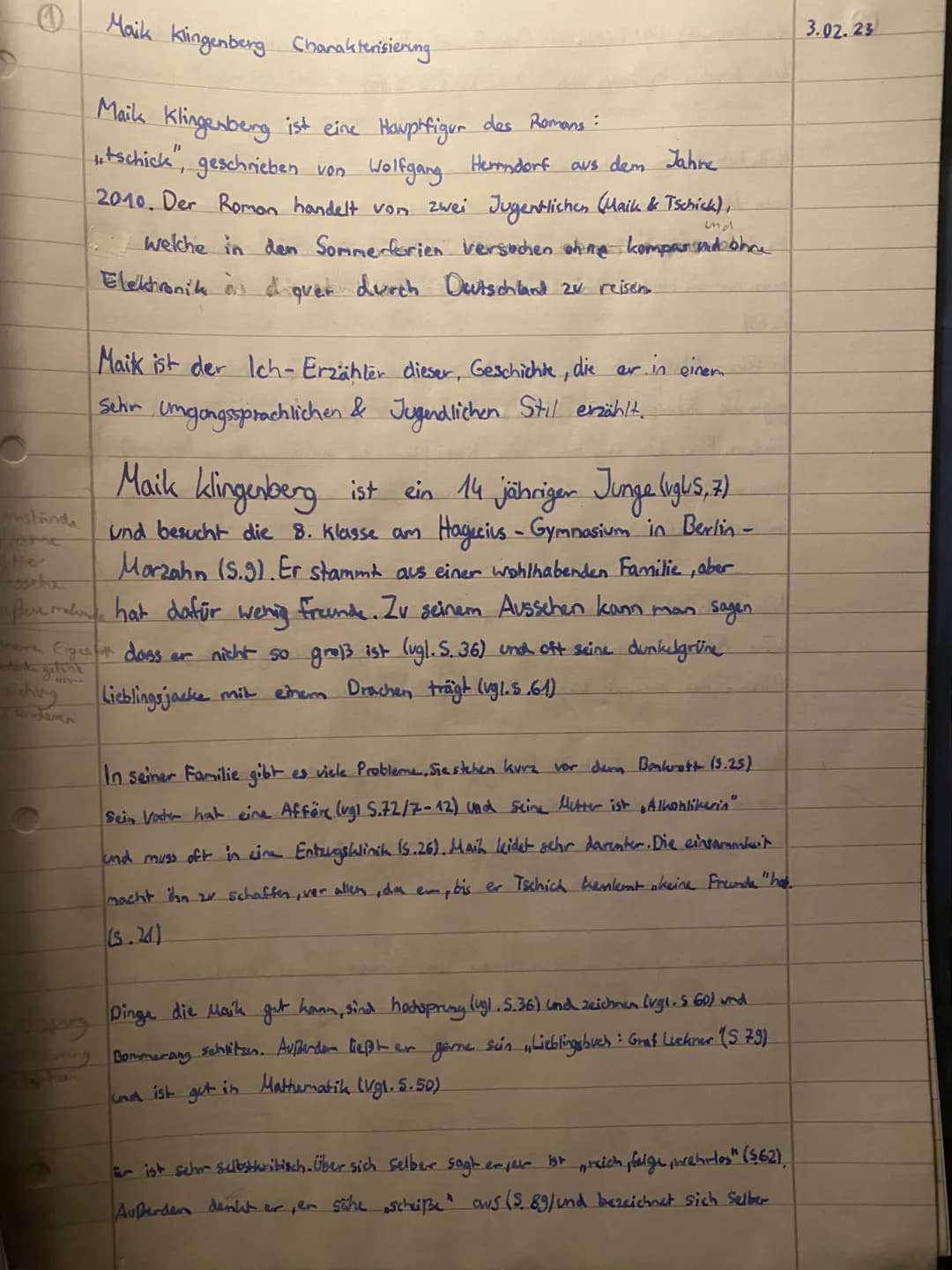 # WOLFGANG
# HERRNDORF
ro
ro
ro
tschick
roman # Gruppe 3
Gruppe 3: Figurencharakterisierung
A Jedes Gruppenmitglied wählt eine (Haupt-