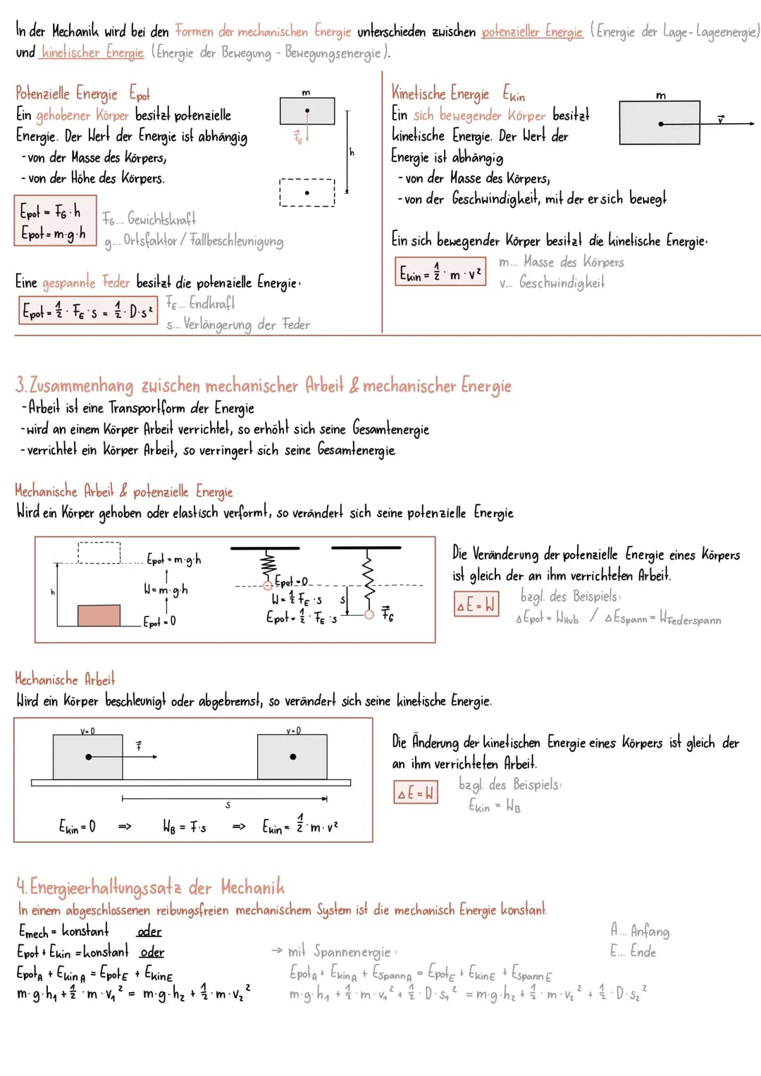 # MECHANISCHE ARBEIT & MECHANISCHE ENERGIE
1. Mechanische Arbeit
physikalische Bedeutung
Mechanische Arbeit wird verrichtet, wenn ein Kör