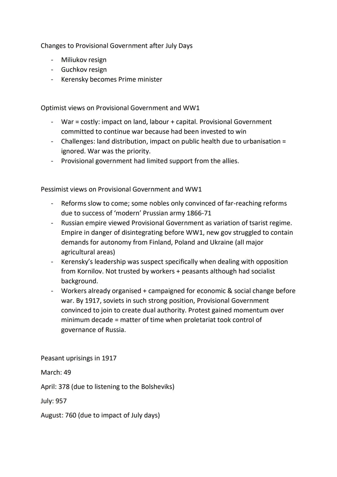 # Provisional Government
Nature of provisional government
- 2nd March 1917 Duma leaders assumed control after Tsar Nicholas II
abdicated.