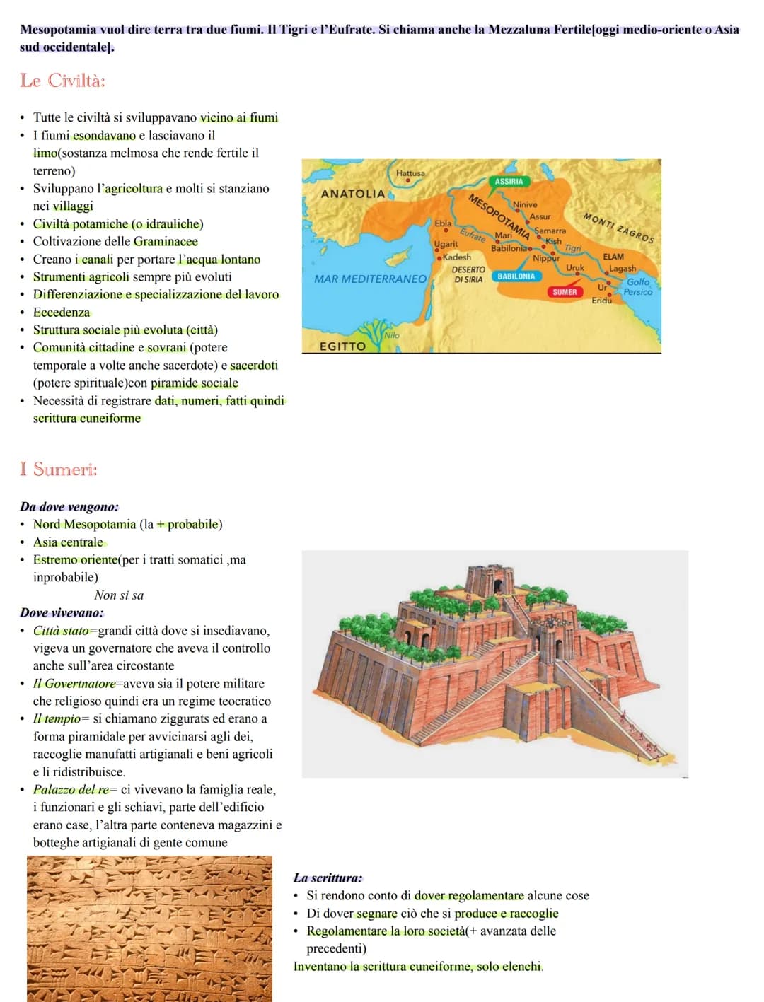 # Mesopotamia vuol dire terra tra due fiumi. II Tigri e l'Eufrate. Si chiama anche la Mezzaluna Fertile oggi medio-oriente o Asia
sud occide