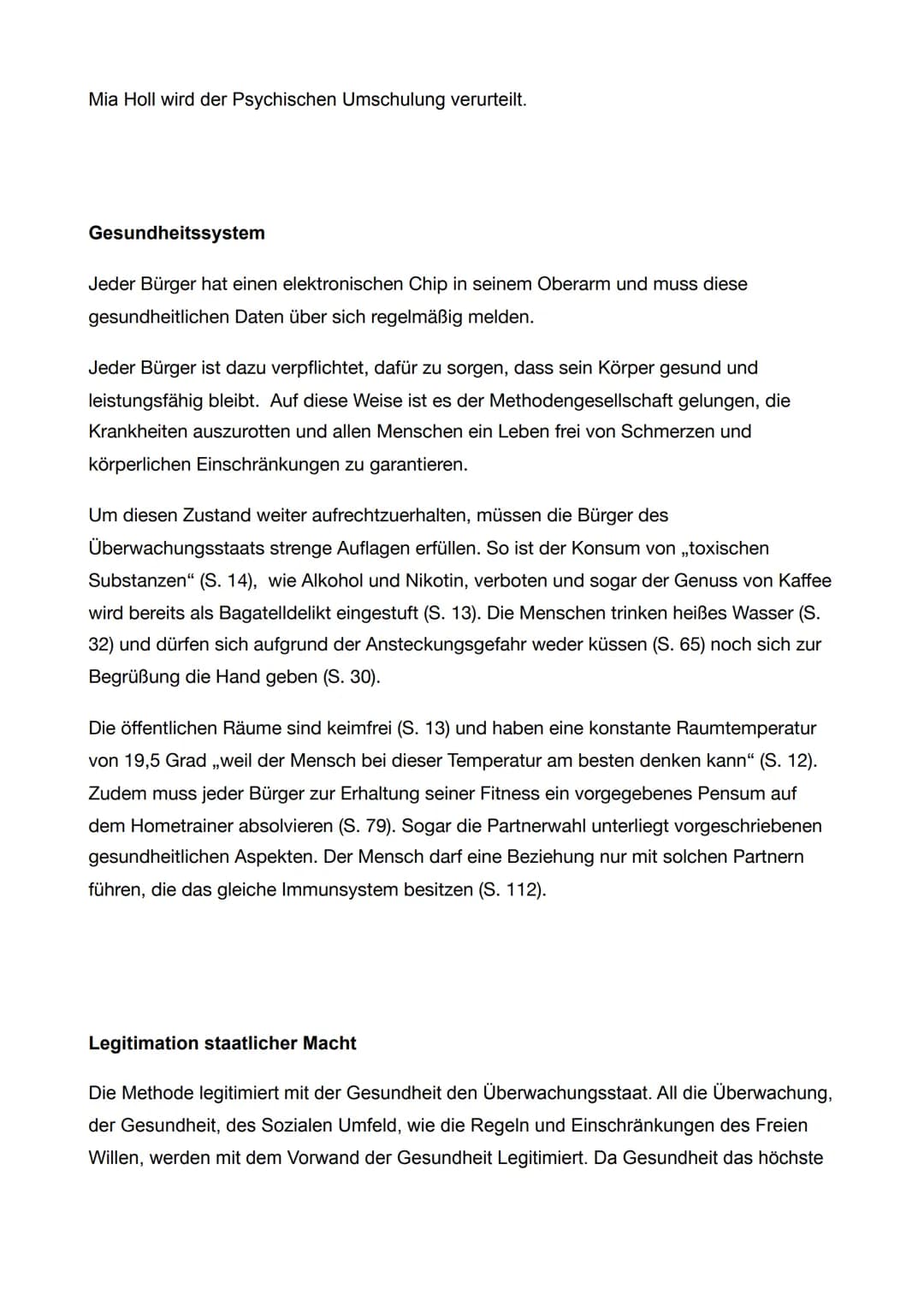 <p>Der Roman "Corpus Delicti" von Juli Zeh spielt im Deutschland des 21. Jahrhunderts und handelt von der Gesundheitsdiktatur, genannt "Met