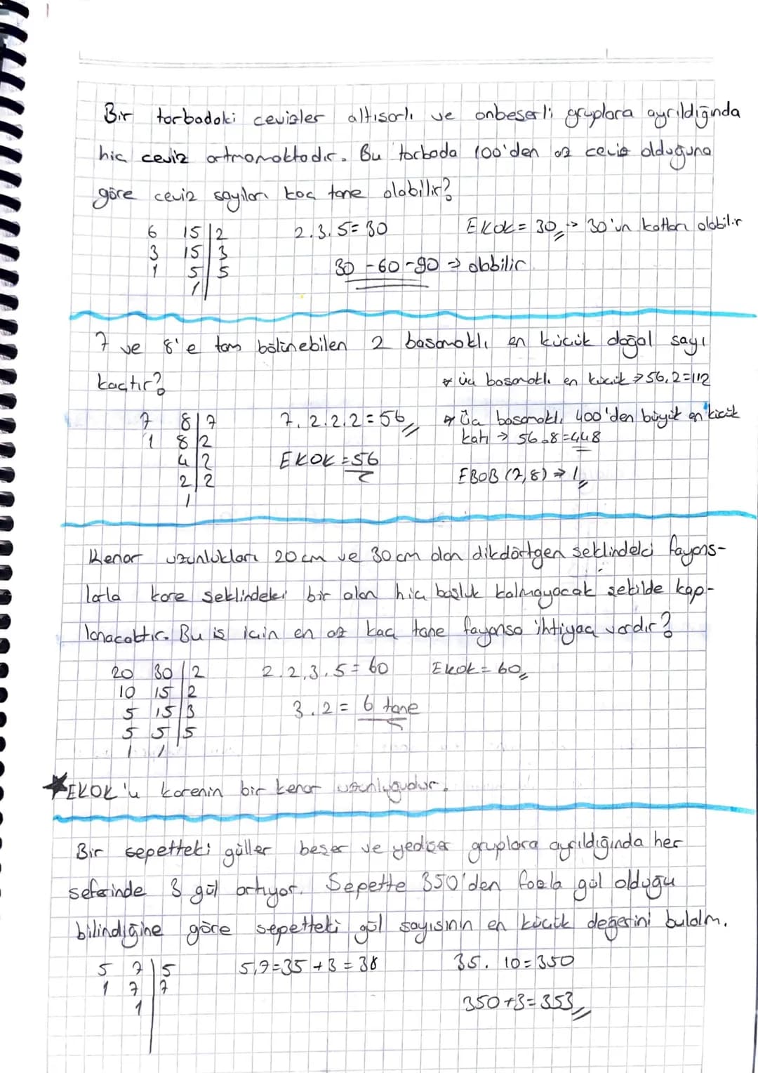 ز
# EBOB (En Büyük Ortok Bölen)
EBOB (A,B)
2 veya daha fazla doğal sayının ortak bölenlerinin en büyüğüne bu
sayıların £BOB'u denic, EBOB