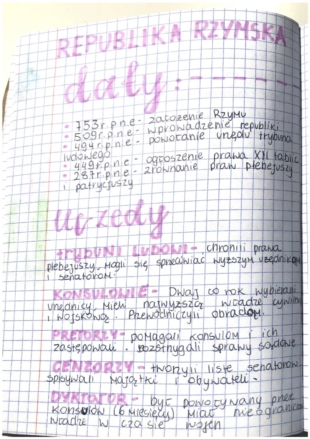 # REPUBLIKA RZYMSKA
daly:--
* 753r.pne-zatozenie Rzymu
* 50gr.pine wprowadzenie republiki
* 4gur.pne powstanie unędu trybuna
ludoweg