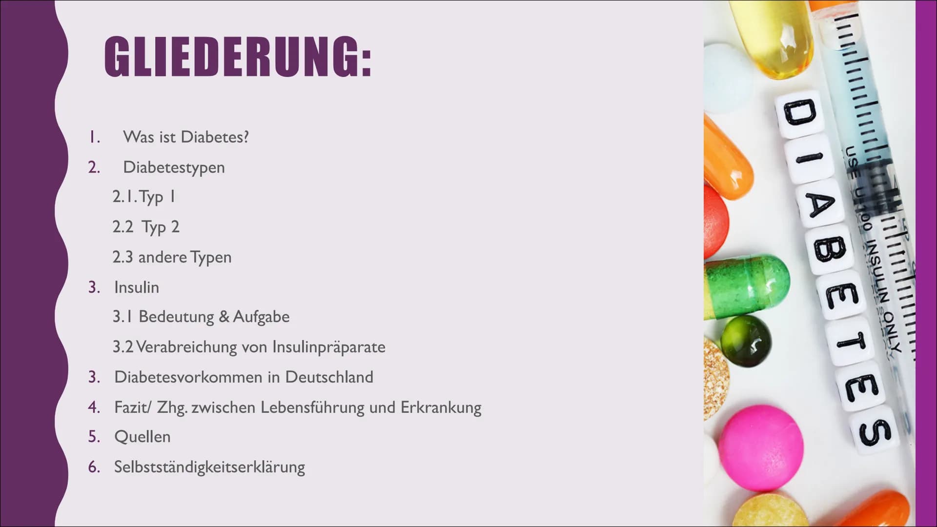 Diabetes # 1. WAS IST DIABETES:
• Diabetes ist eine Stoffwechselerkrankung, die neben dem Zuckerstoffwechsel vor allem den
Fettstoffwechsel