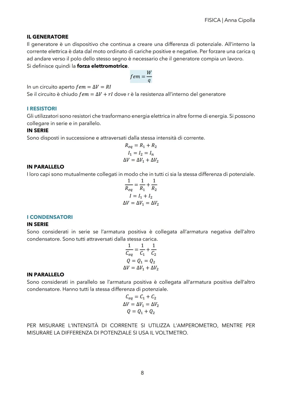 FISICA | Anna Cipolla
# L'ELETTROSTATICA
L'elettrizzazione è un fenomeno fisico che consiste nel fornire carica elettrica ad un corpo
iniz