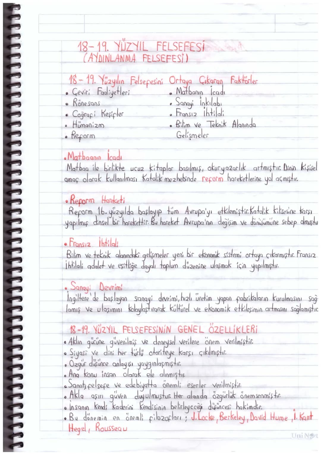 # 18-19. YÜZYIL FELSEFESİ
CAYDINLANMA FELSEFESİ)
18-19. Yüzyılın Felsefesini Ortaya Çıkaran Faktörler
• Geviri Faaliyetleri
• Rönesans
C