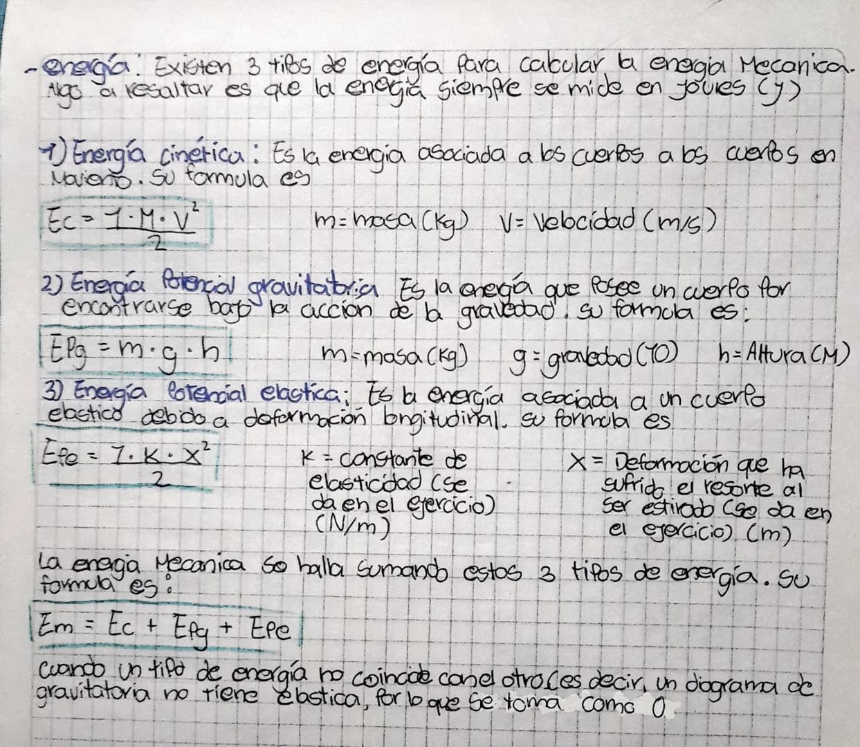 # TRABAJO, POTENCIA Y
ENERGIA
-Trabajo: Es la fuerza que se ejerce en dirección del Movimientos
$T=f \cdot \overrightarrow{\Delta X}$
Te