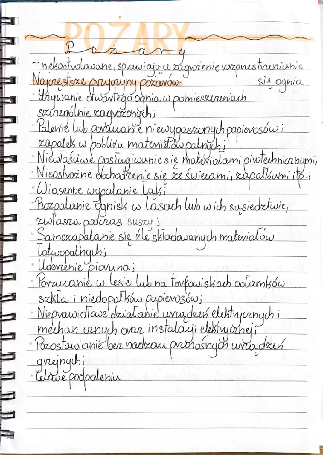 # POZARY
~ nickontrolowane, sprawiajo u zagwienie wzprestrenivnie
Navrestsze pryvryny pożarów się ognia
- Używanie otwartego ognia w pomi
