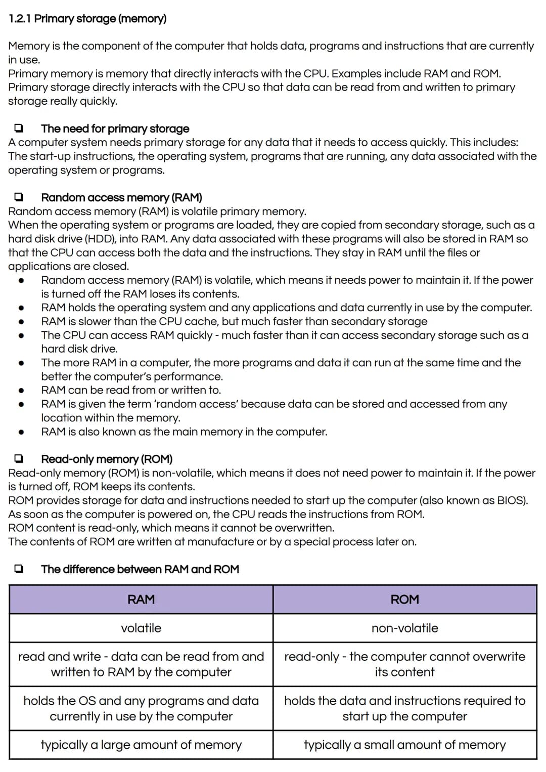 <h3>Assessment Components</h3>
<p>1.1 <strong>Systems Architecture</strong><br>1.2 <strong>Memory and Storage</strong><br>1.3 <strong>Compu