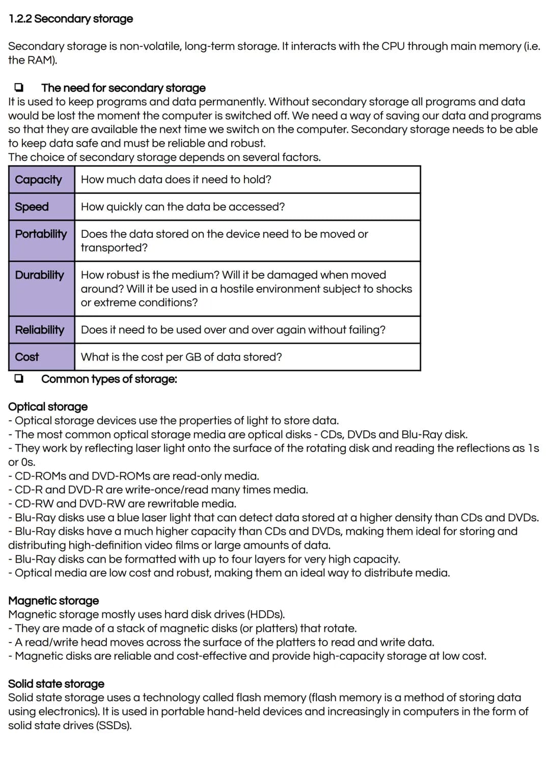 <h3>Assessment Components</h3>
<p>1.1 <strong>Systems Architecture</strong><br>1.2 <strong>Memory and Storage</strong><br>1.3 <strong>Compu