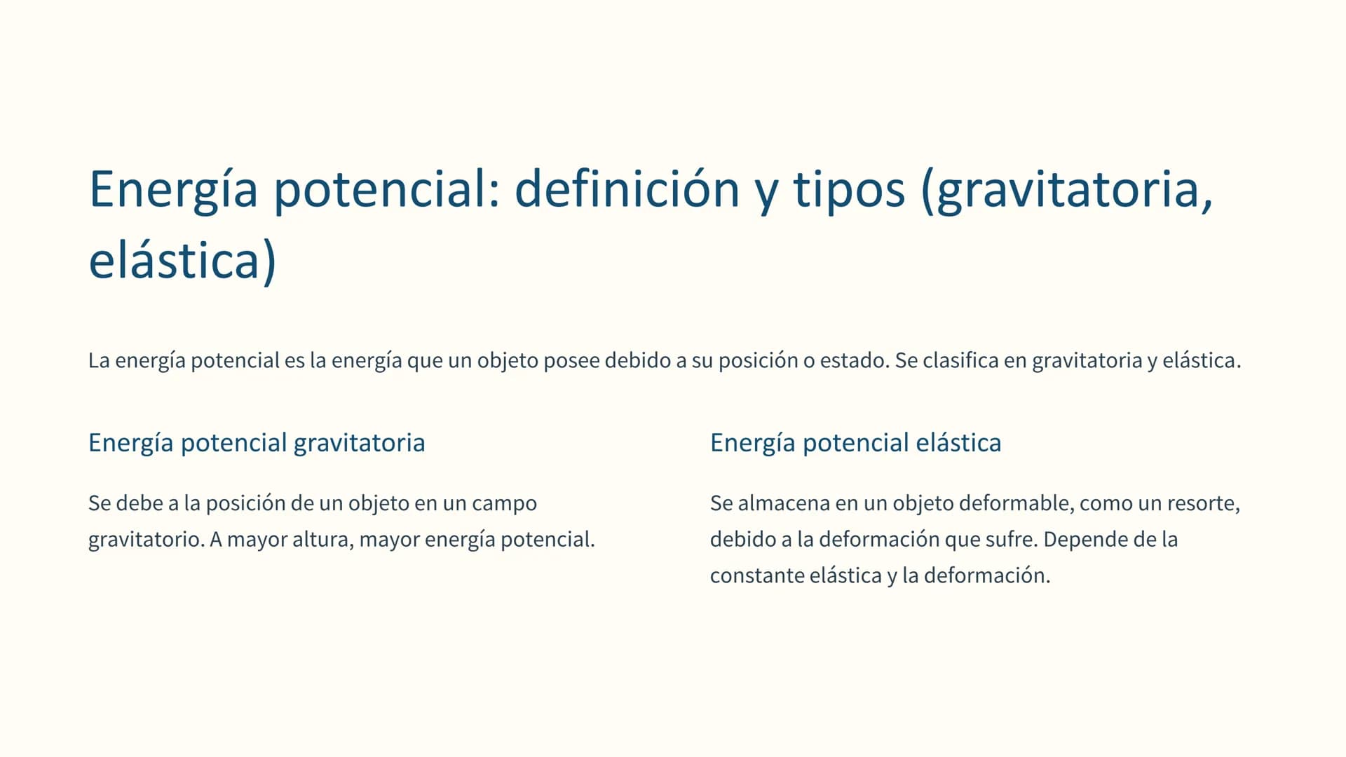 # la energía mecánica
mecánica
La energía mecánica es la capacidad de un objeto para realizar
trabajo. Se clasifica en energía cinética, r