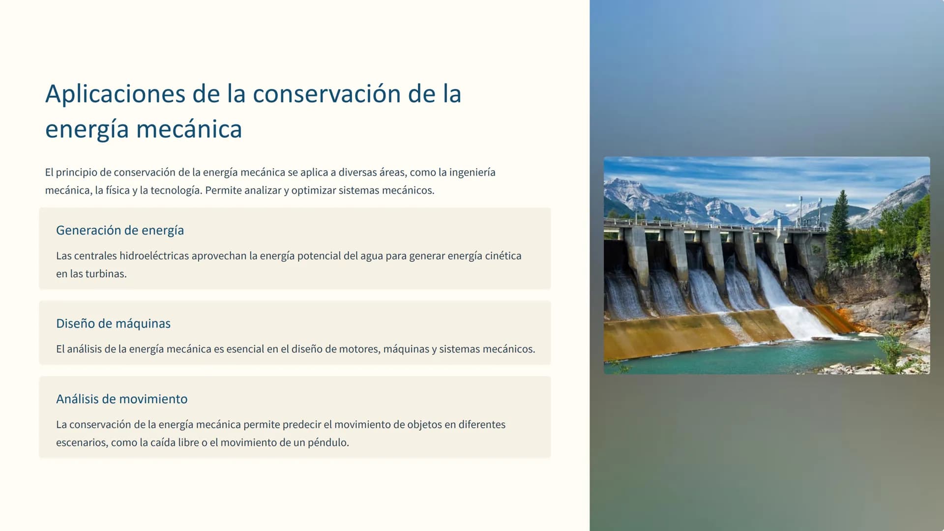 # la energía mecánica
mecánica
La energía mecánica es la capacidad de un objeto para realizar
trabajo. Se clasifica en energía cinética, r