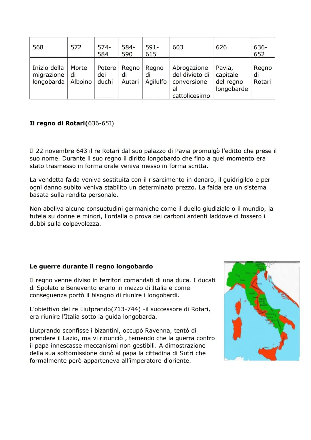 # LA GUERRA TRA I FRANCHI E I LONGOBARDI IN ITALIA (574-773)
I longobardi conquistano parte dell'Italia
Dopo la guerra di Giustiniano cont