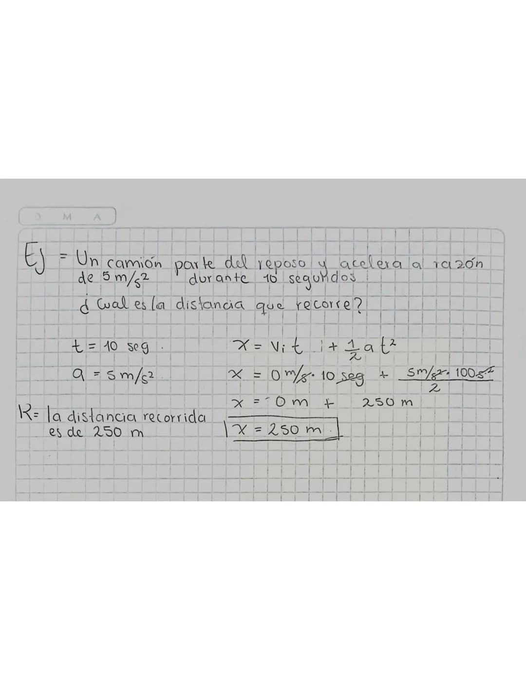 DM
A
MR UNIFORMEMENTE (MRUA)
ACELERADO (MUA)
(MV) (MRA)
1). RECTILINEO
2) VELOCIDAD VARIADA
$
\Delta V = V_E-V_i
$
3) ACELERACIÓN CONSTANTE
