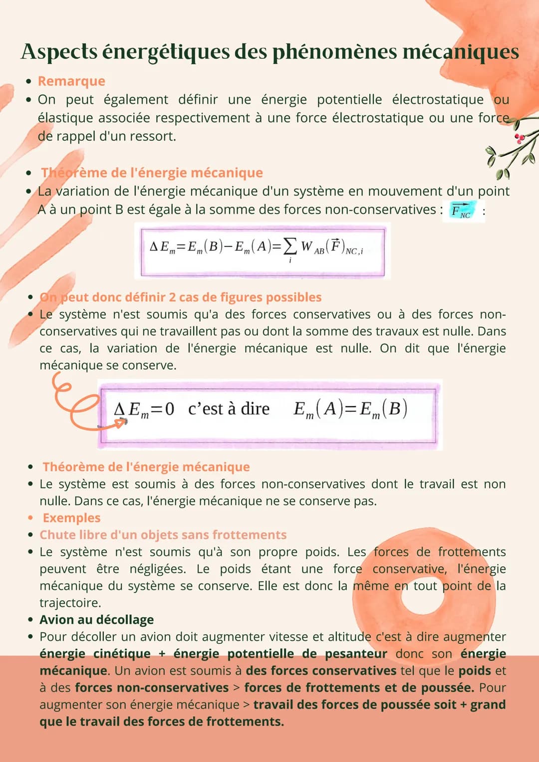 # Aspects énergétiques des phénomènes mécaniques
• Travail d'une force constante
• Une force est constante lorsque sa direction, son sens