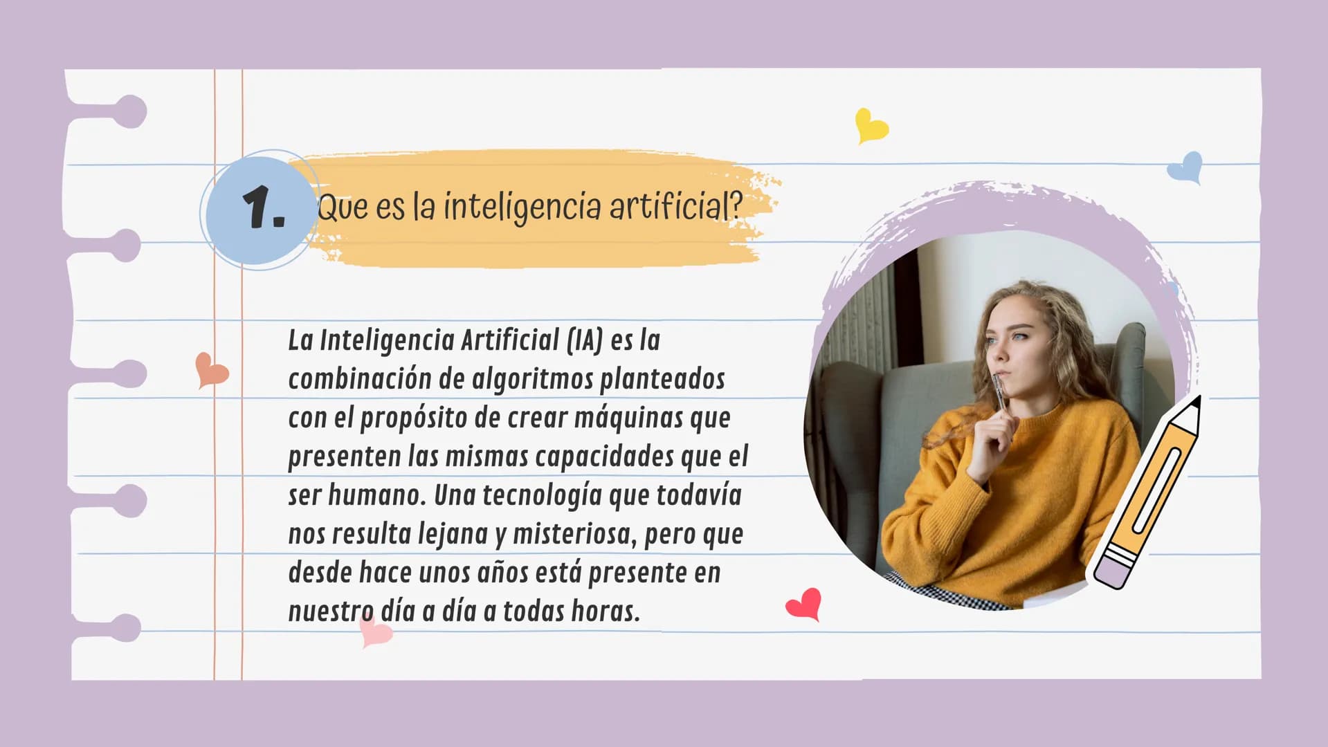 # Inteligencia
artificial
KAROL SOFIA CRESPO 801 Tabla de
contenido
1. ¿Que es la inteligencia
artificial?
2. tipos de inteligencia artif