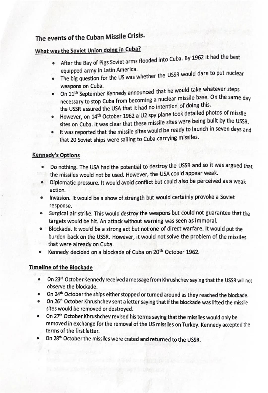 # Superpower relations and the Cold War, 1941-91.
The exam will have three questions stems:
1. Explain two consequences of (8 marks)
2. Wr
