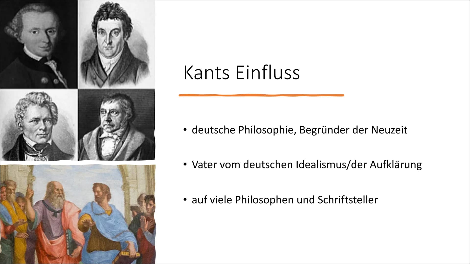 # Immanuel Kant
Laura Nußbaum Gliederung
• Allgemeines
• Biografie
• Werke
• Kategorischer Imperativ
• Seine Aufklärung
• Kants Vorstellun