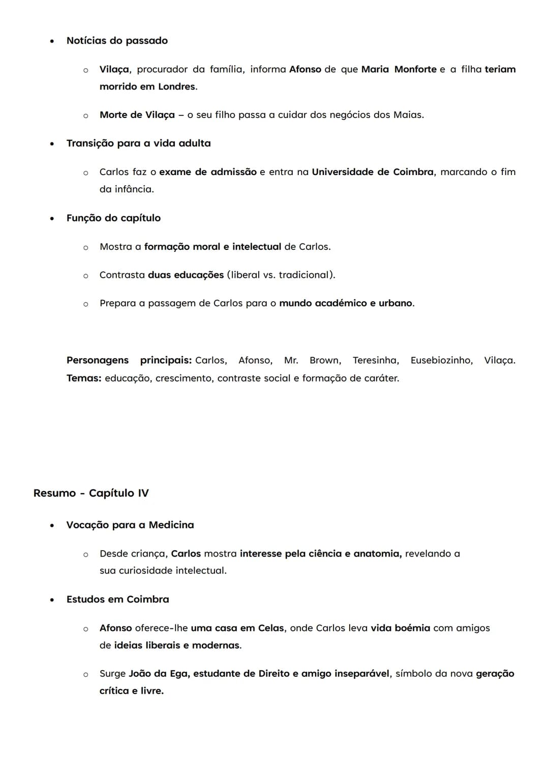# Resumo Capítulo I
* Instalação no Ramalhete
* O romance começa com Afonso da Maia (avô) e Carlos (neto) instalando-se no Ramalhet