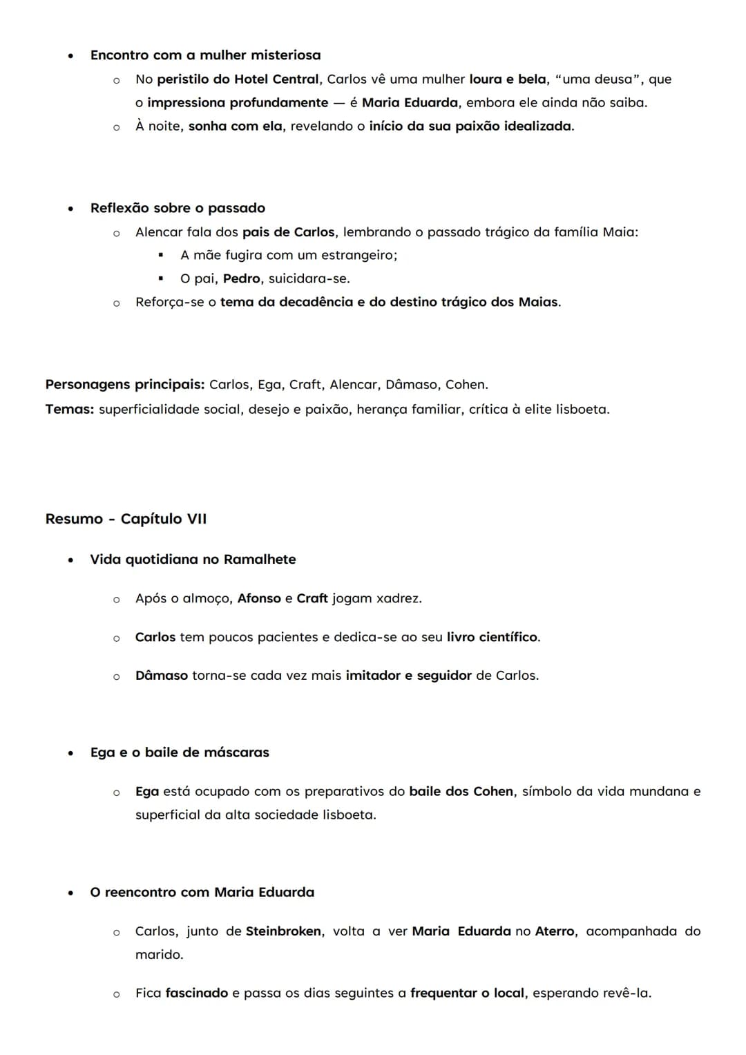 # Resumo Capítulo I
* Instalação no Ramalhete
* O romance começa com Afonso da Maia (avô) e Carlos (neto) instalando-se no Ramalhet